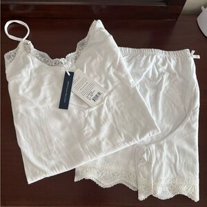 Chic White Lace Sleepwear Set